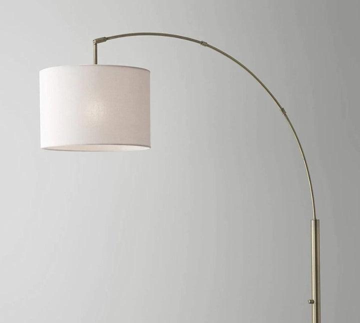 RD Home Modern Floor Lamp with Gold Arm and White Marble Base