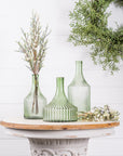 Melrose Home Goods & Essentials Nimbus 7.75" X 10" Green Glass Vase