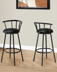 Monarch Kitchen & Dining Ollie Set-of-2 Modern Farmhouse Faux Leather Barstool