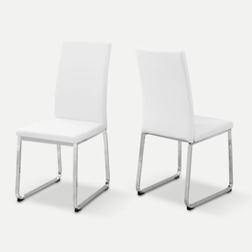 Homeroots Kitchen & Dining Mylo Set-of-Two Faux Leather Dining Chairs
