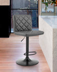 Homeroots Living Room Dane Leather Swivel Chair Bar Stool with Back