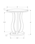 Homeroots Living Room Emelia Round Accent Table with Mirror Top
