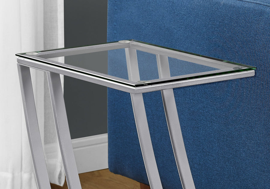 Homeroots Living Room Huxley Glass Top Accent Table