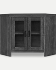 Homeroots Living Room Lennon Corner TV Cabinet with Glass Doors