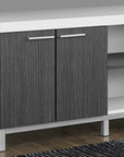 Homeroots Living Room Nolan TV Stand with Open Storage and Cabinets