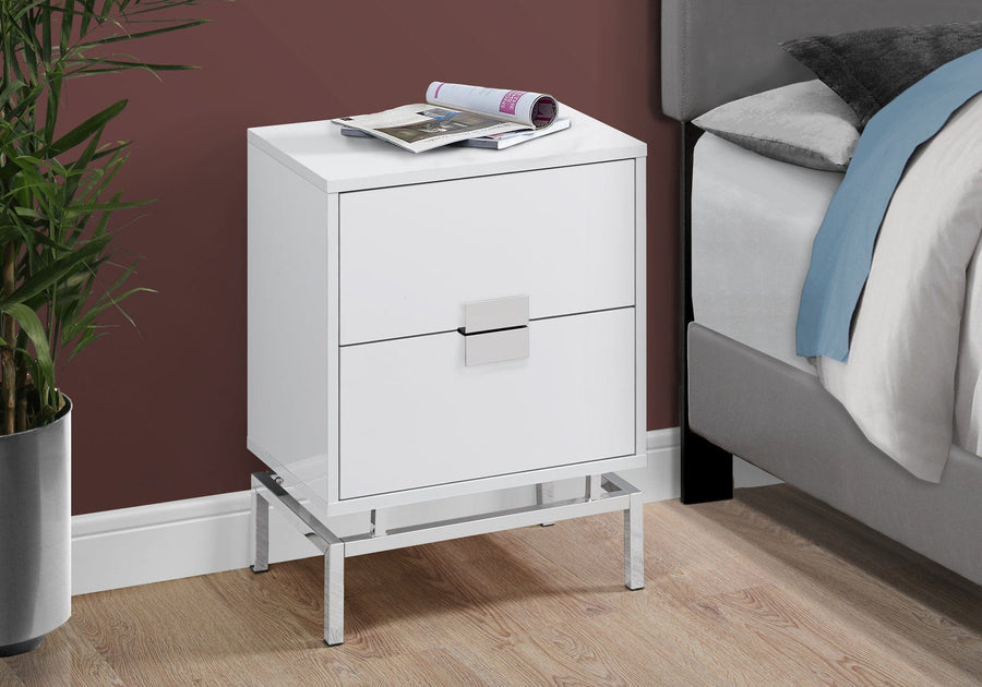 Homeroots Living Room Wade Ultra-Modern End Table with Drawers