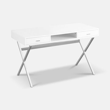 Homeroots Office Mina X-Frame Writing Desk with Drawers