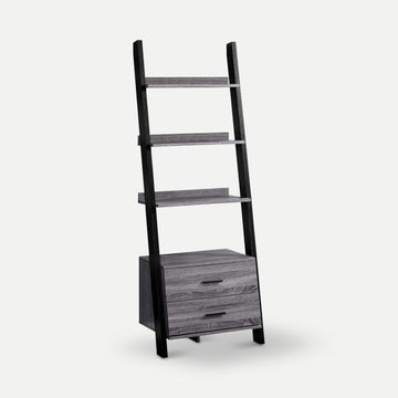 Homeroots Office Tyler Ladder Bookcase with Drawers
