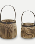 Melrose Garden Sprout Set-of-2 Wood & Steele Pails