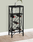 Monarch Living Room Della Free Standing Wine Rack with Bottle and Glass Holder