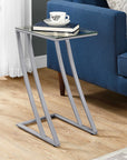 Monarch Living Room Huxley Glass Top Accent Table
