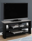 Monarch Living Room Leighton 3-Tier Corner TV Stand Shelves