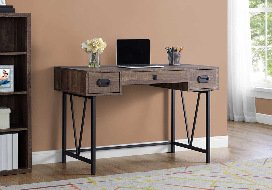 Monarch Office Gregory Modern-Farmhouse Writing Desk with Drawers