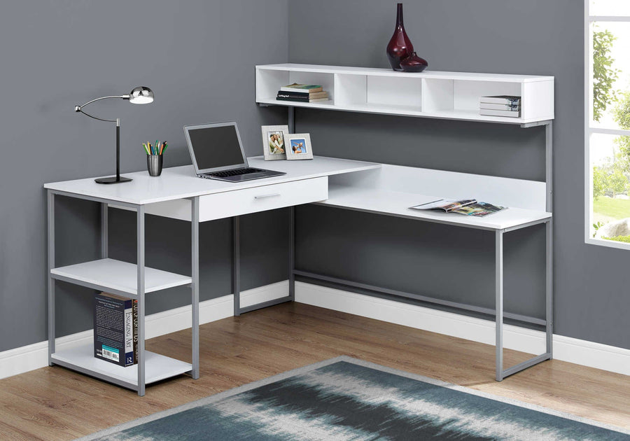 Monarch Office Wells Multi-Tier L-Shaped Desk with Storage